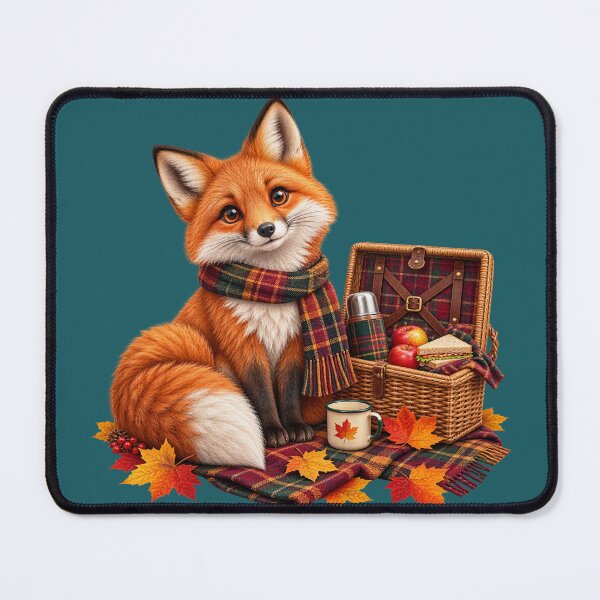 Item preview, Cute Scottish Red Fox Enjoying a Cosy Autumn Picnic designed and sold by MaedK.