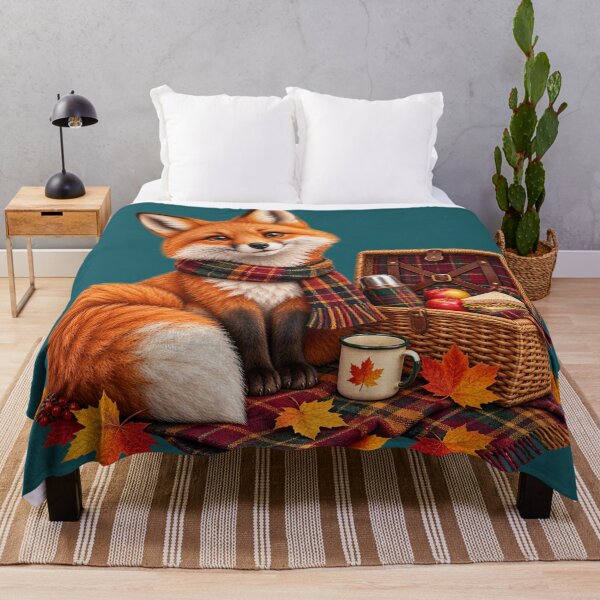 Item preview, Cute Scottish Red Fox Enjoying a Cosy Autumn Picnic designed and sold by MaedK.
