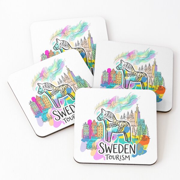 Item preview, Sweden Tourism Colorful Illustration designed and sold by EdwinkOne.
