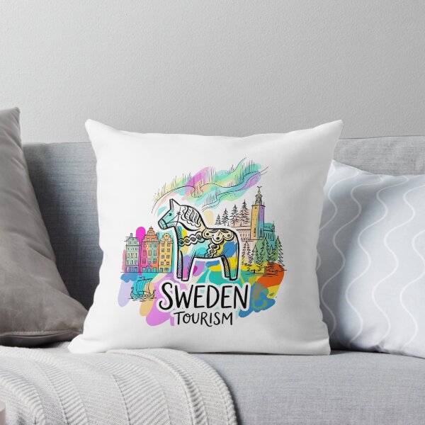 Item preview, Sweden Tourism Colorful Illustration designed and sold by EdwinkOne.