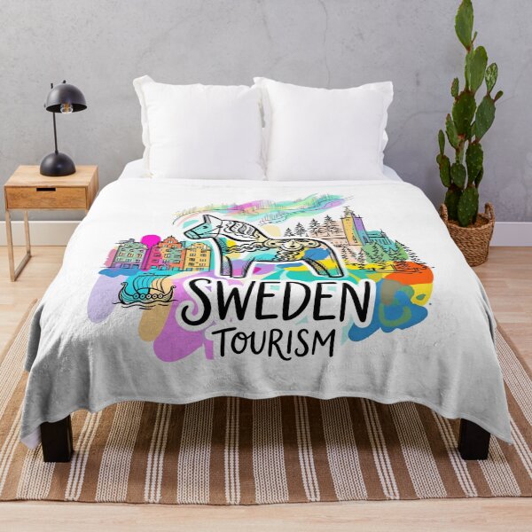 Item preview, Sweden Tourism Colorful Illustration designed and sold by EdwinkOne.