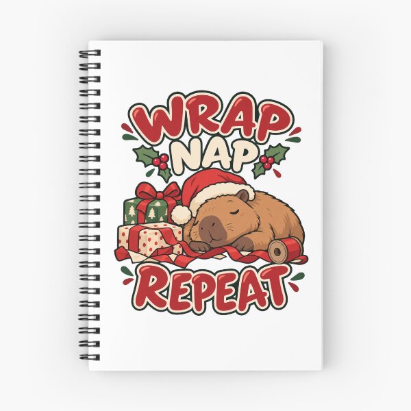 Item preview, Wrap Nap Repeat - Christmas Capybara designed and sold by Good Mood Foundry.