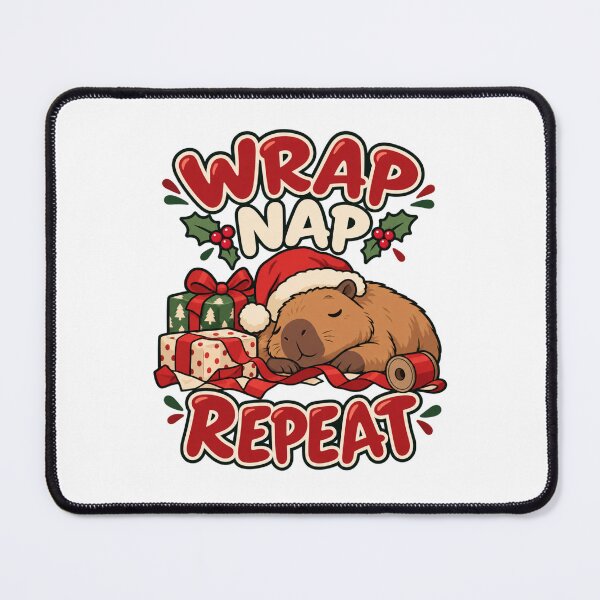 Item preview, Wrap Nap Repeat - Christmas Capybara designed and sold by Good Mood Foundry.