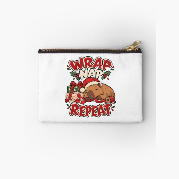 Item preview, Wrap Nap Repeat - Christmas Capybara designed and sold by Good Mood Foundry.