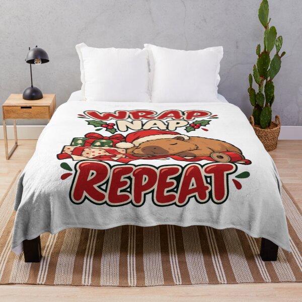 Item preview, Wrap Nap Repeat - Christmas Capybara designed and sold by Good Mood Foundry.