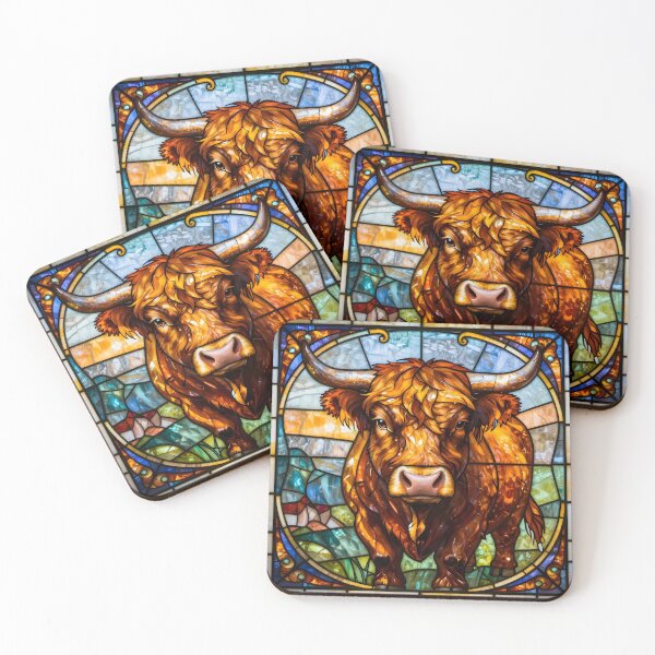 Item preview, Highland Cattle - Stained Glass designed and sold by Sybille-Yates.