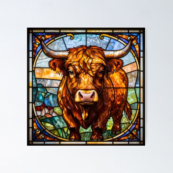 Item preview, Highland Cattle - Stained Glass designed and sold by Sybille-Yates.