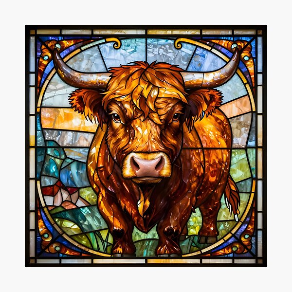 Item preview, Highland Cattle - Stained Glass designed and sold by Sybille-Yates.