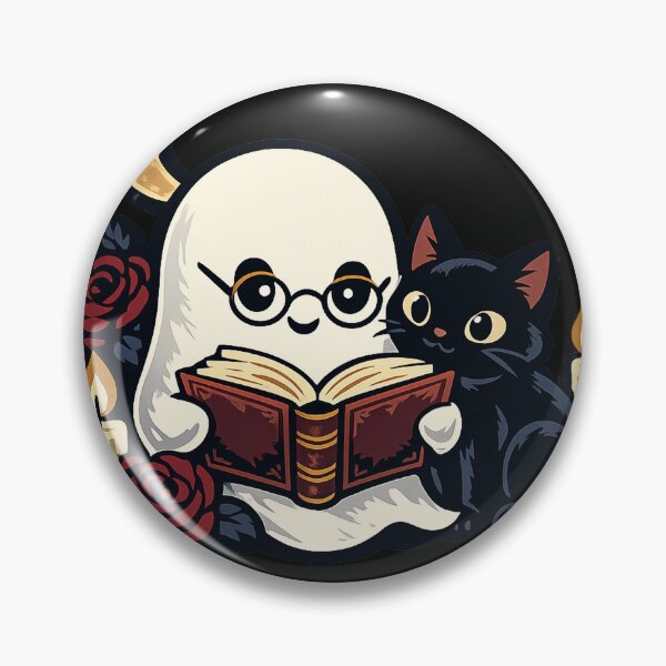 Item preview, Midnight Book Club – Gothic Ghost and Black Cat Reading designed and sold by GlitchRaven.