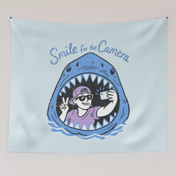 Item preview, Smile for the Camera – Shark Selfie Humor designed and sold by Studio Bootleg.