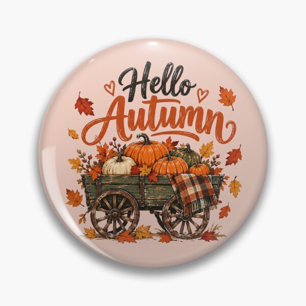 Item preview, Hello Autumn Vintage Pumpkin Wagon – Rustic Fall Harvest Leaves Graphic designed and sold by Sanika arts .