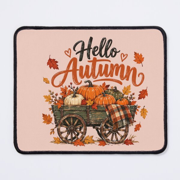 Item preview, Hello Autumn Vintage Pumpkin Wagon – Rustic Fall Harvest Leaves Graphic designed and sold by Sanika arts .