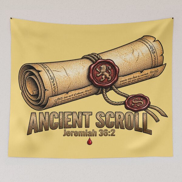 Item preview, Ancient Scroll Jeremiah 36:2 Scripture Art designed and sold by Francisbb.