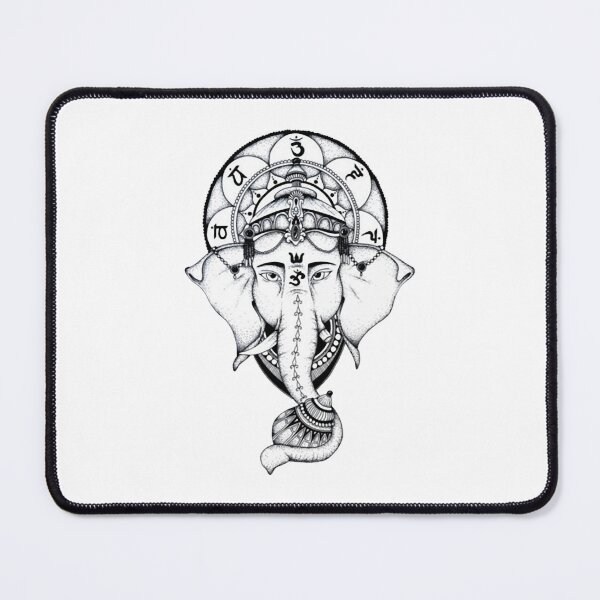 Item preview, Sacred Ganesh Dotwork Hindu Ganesha God Talisman designed and sold by lesdessinsde.
