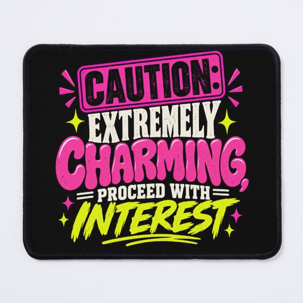 Item preview, Bold Statement Quote Shirt, Funny Charm T-Shirt, Caution Flirty Tee, Funny Gift for Him or Her, Neon Accent Statement Tee designed and sold by PRINYOS.