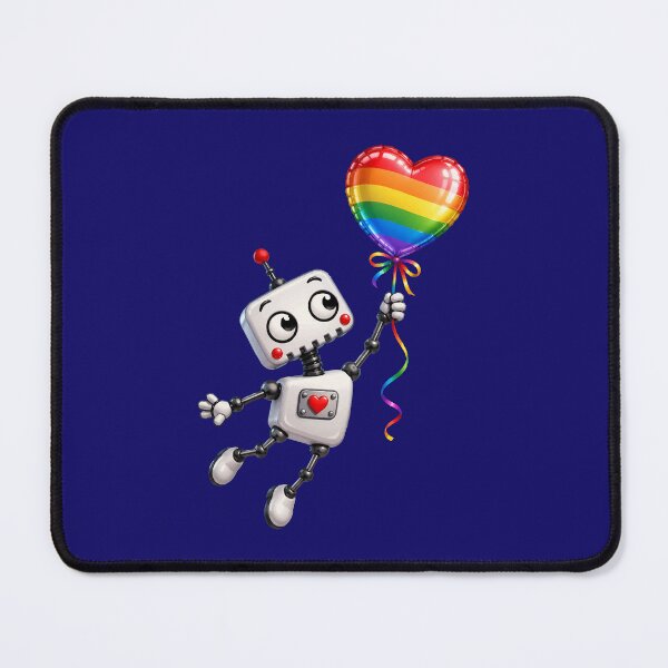 Item preview, Cute robot with a colorful heart-shaped balloon designed and sold by Kisho.