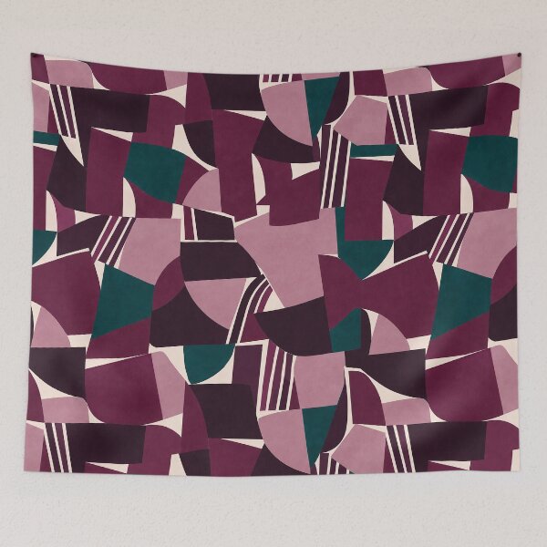 Item preview, Burgundy Abstract Geometric Pattern designed and sold by imaniko.