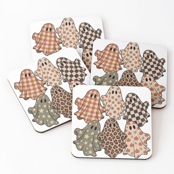 Item preview, Cute Boho Halloween Ghosts – Floral, Checkered and Leopard Print designed and sold by pinkaesthetik.
