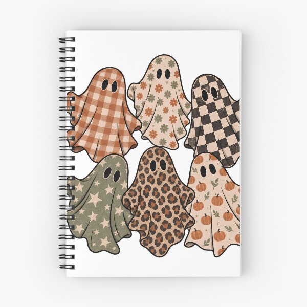 Item preview, Cute Boho Halloween Ghosts – Floral, Checkered and Leopard Print designed and sold by pinkaesthetik.