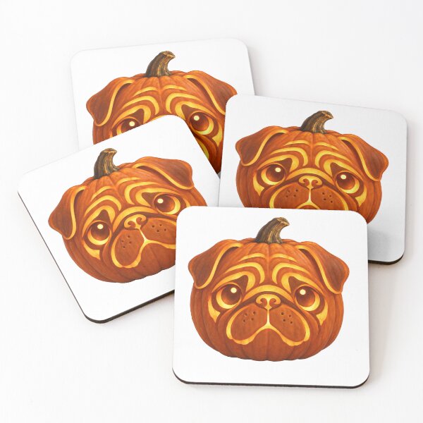 Item preview, Cute Pumpkin Pug Jack O Lantern Halloween Dog designed and sold by Bud the Pug & Friends .