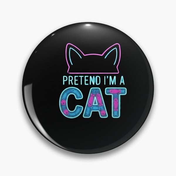 Item preview,  Pretend I'm A Cat Neon Sign Fish Bones Funny Cat Design designed and sold by Retro Whiskers.