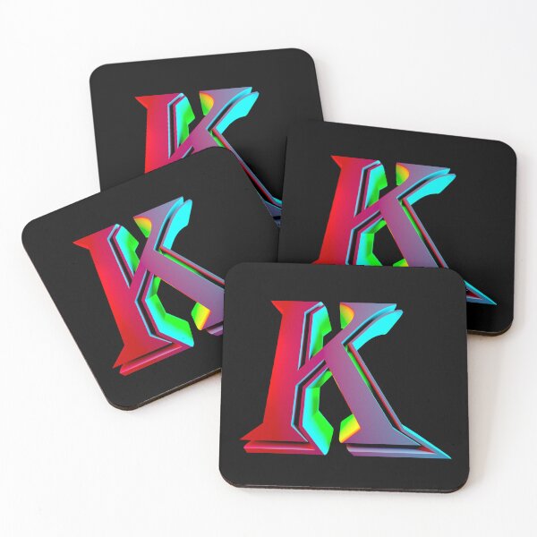 Item preview, Neon 3D Letter K - Retro Synthwave Style designed and sold by Creatigrafo.