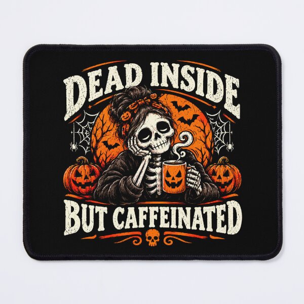 Item preview, Dead Inside But Caffeinated Halloween Skeleton designed and sold by monika-arthing.