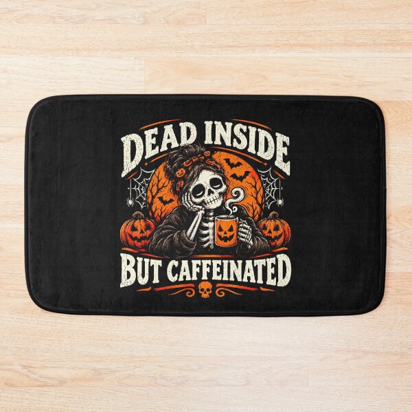 Item preview, Dead Inside But Caffeinated Halloween Skeleton designed and sold by monika-arthing.