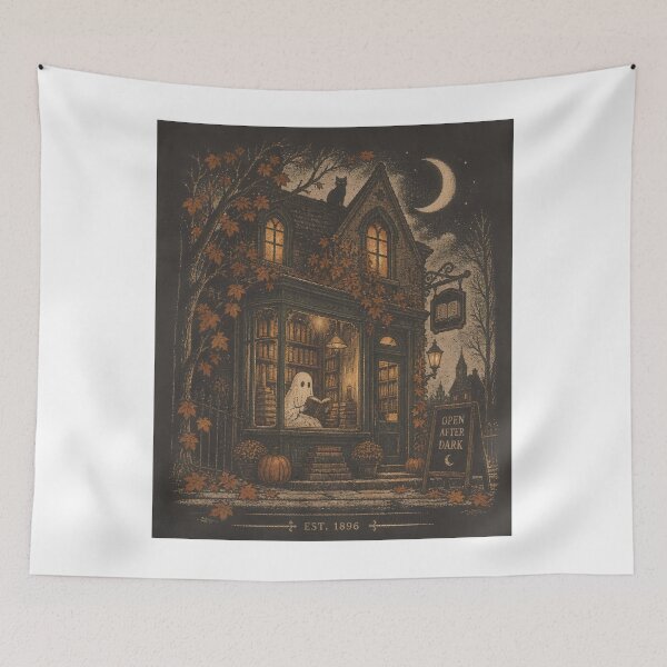 Item preview, Haunted Bookstore Reading Ghost – Dark Academia Halloween designed and sold by pinkaesthetik.