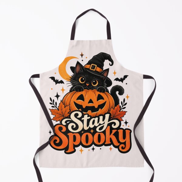 Item preview, Stay Spooky Black Cat Pumpkin Halloween – Cute Witch Cat Retro Autumn Design designed and sold by Sanika arts .