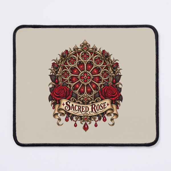 Item preview, Sacred Rose Gothic Cathedral Window Dark Floral Design designed and sold by MetaModel Editions.