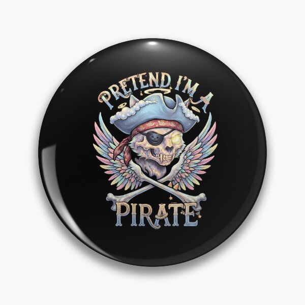 Item preview, Pretend I'm A Pirate Cat Skull Wings Crossbones Design designed and sold by Retro Whiskers.