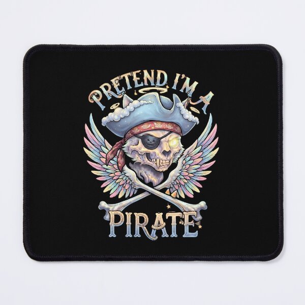 Item preview, Pretend I'm A Pirate Cat Skull Wings Crossbones Design designed and sold by Retro Whiskers.