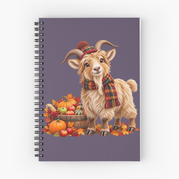 Item preview, Cute Scottish Highland Goat with Autumn Harvest Basket designed and sold by MaedK.