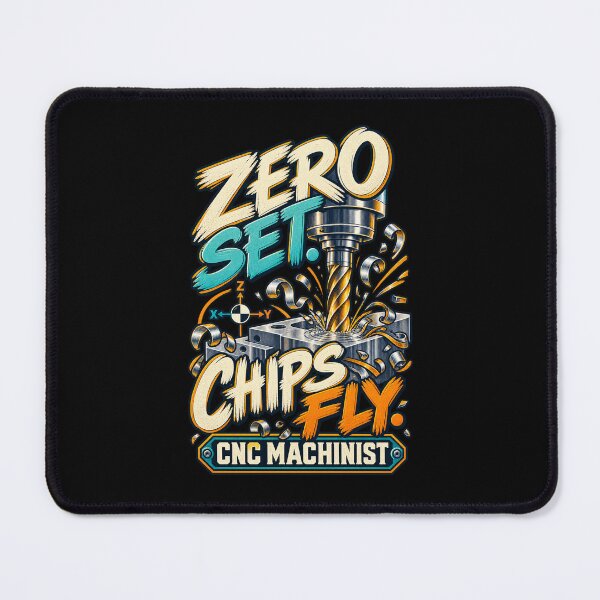 Item preview, Zero Set Chips Fly CNC Machinist designed and sold by MOTIFOLK.