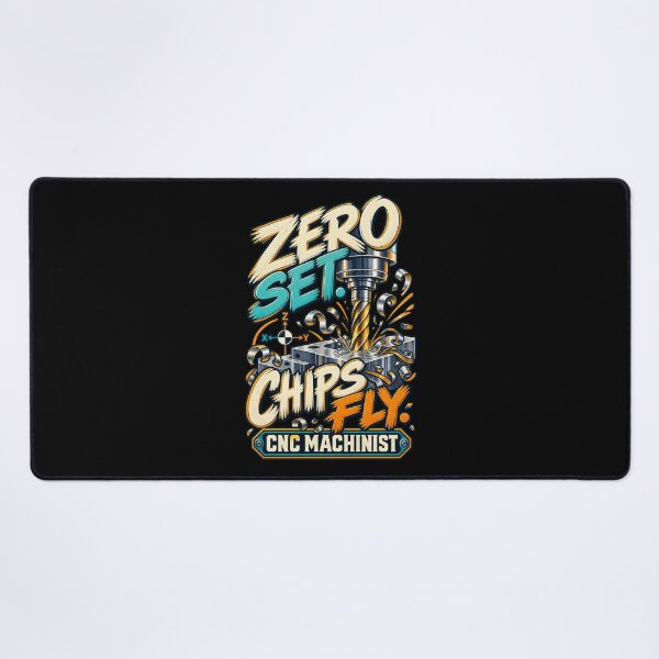 Item preview, Zero Set Chips Fly CNC Machinist designed and sold by MOTIFOLK.