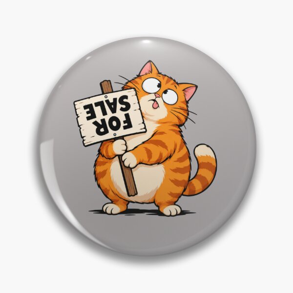 Item preview, Chonky Orange Cat Holding Upside Down FOR SALE Sign designed and sold by Ibrahimhema5.