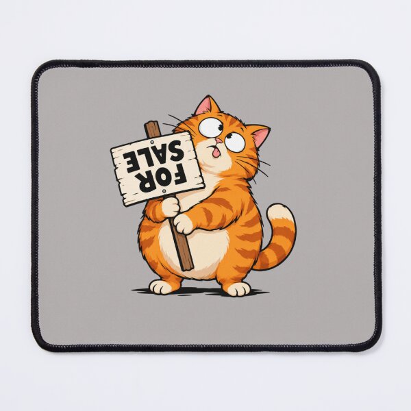 Item preview, Chonky Orange Cat Holding Upside Down FOR SALE Sign designed and sold by Ibrahimhema5.