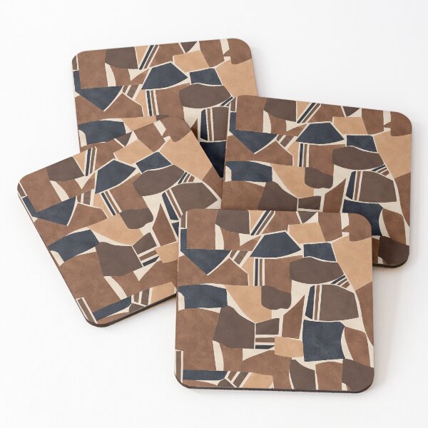 Item preview, Brown Navy Abstract Geometric Pattern designed and sold by imaniko.
