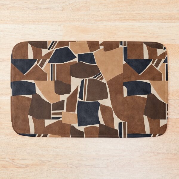 Item preview, Brown Navy Abstract Geometric Pattern designed and sold by imaniko.