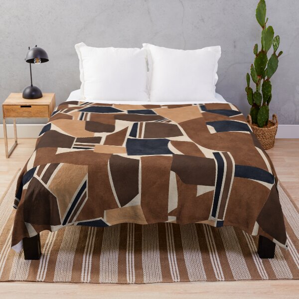 Item preview, Brown Navy Abstract Geometric Pattern designed and sold by imaniko.