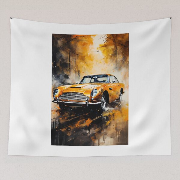 Item preview, Golden Classic Grand Tourer Autumn Watercolor Art designed and sold by RevUpDesign.