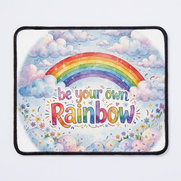 Item preview, Be Your Own Rainbow – Colorful Inspirational Pride Quote designed and sold by NotSoSubtleRosiePeas.