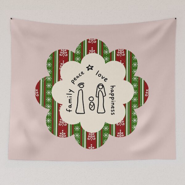 Item preview, Cozy Holiday Family Illustration with Festive Words and Sweater Design designed and sold by Liberarteprint.
