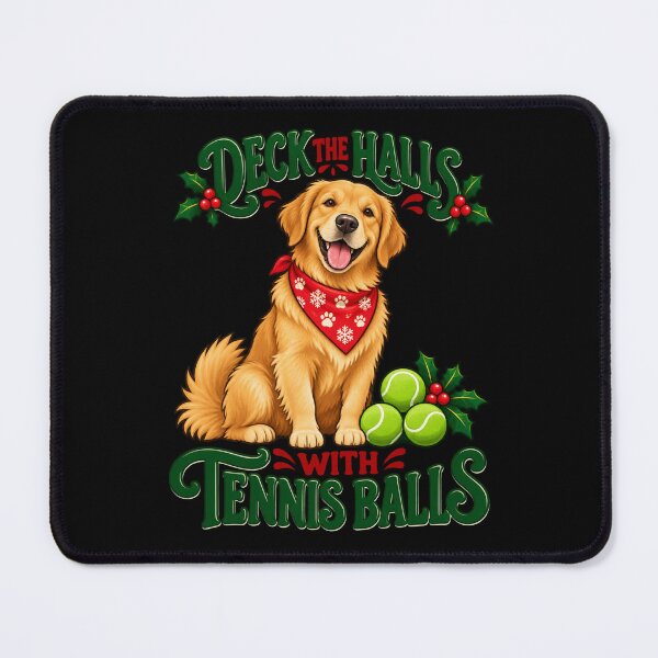 Item preview, Deck The Halls With Tennis Balls - Golden Retriever designed and sold by Good Mood Foundry.
