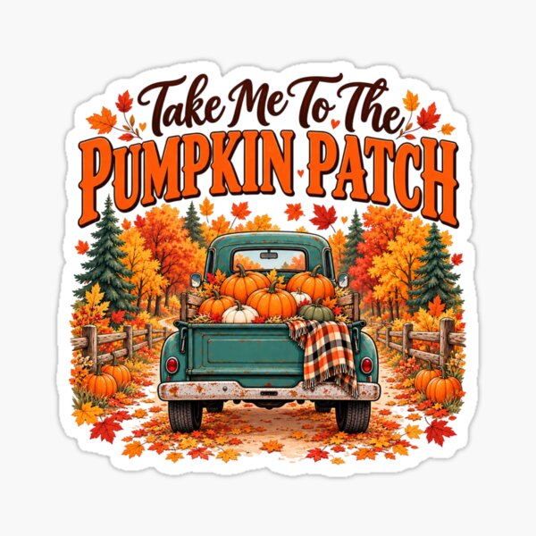 Item preview, Take Me To The Pumpkin Patch Vintage Fall Truck Autumn Harvest Design designed and sold by Sanika arts .