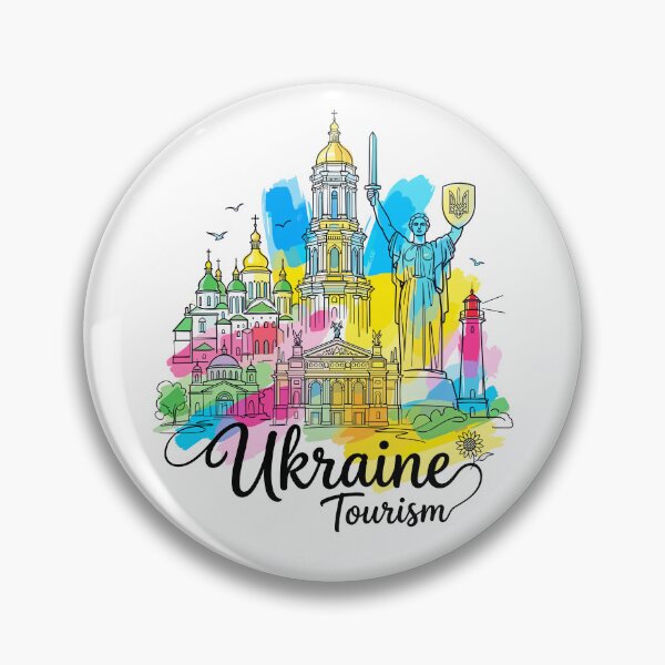 Item preview, Ukraine Kyiv Tourism Colorful Illustration designed and sold by EdwinkOne.