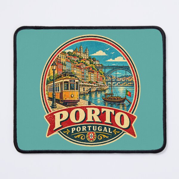 Item preview, Porto Portugal Vintage Travel Poster | Retro Portuguese City Travel Design designed and sold by Globalcitytees.