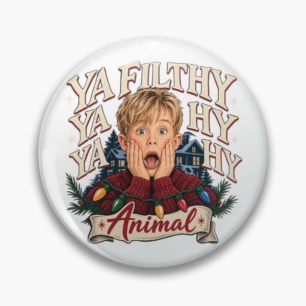 Item preview, Ya Filthy Animal Funny Christmas Retro Movie Art designed and sold by LandFinStudio.