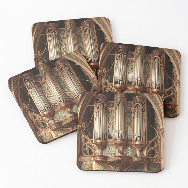 Item preview, Art Nouveau Grand Pipe Organ with Peacock Details designed and sold by pinkal.